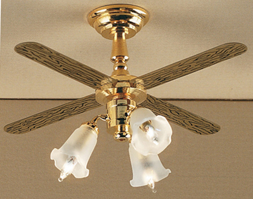 Dollhouse Miniature 3 Tulip Ceiling Fan, Replacement Bulb